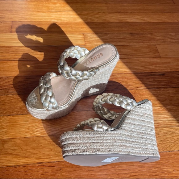 Schutz Dyandre Braided Platform Espadrille Wedges - Picture 2 of 7